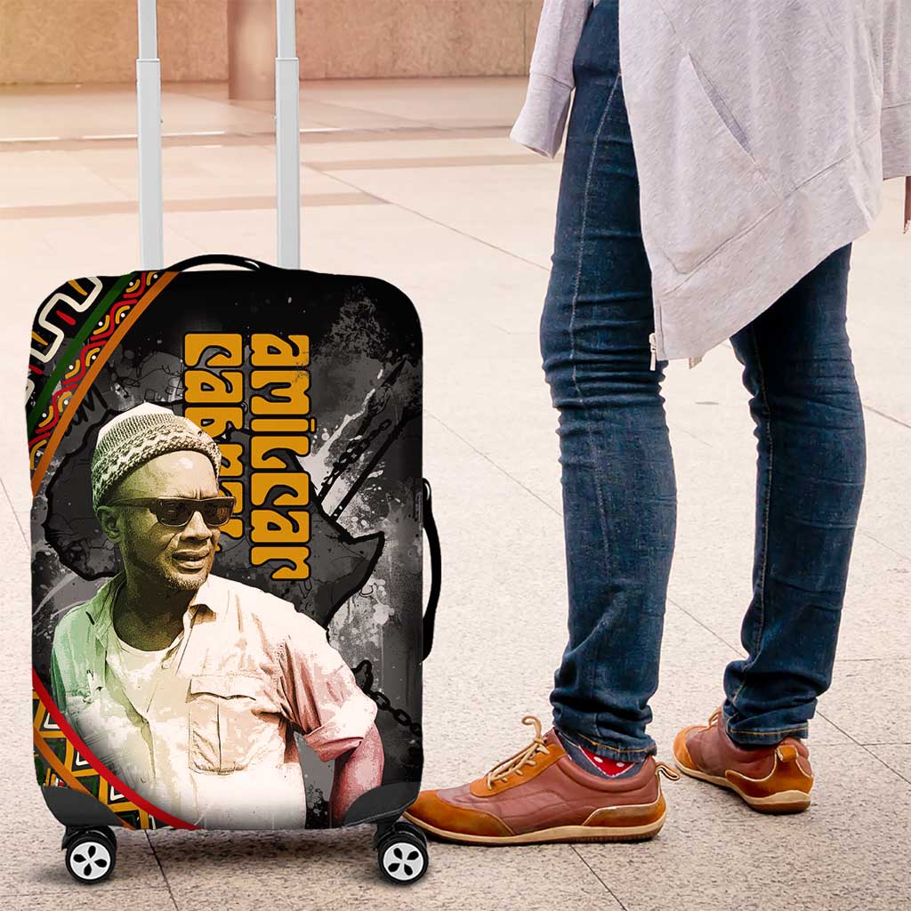 Amilcar Cabral Luggage Cover African Map with Chains Freedom Theme Revolutionary Liberation Tribute - African Pride