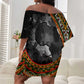Amilcar Cabral Off Shoulder Short Dress African Map with Chains Freedom Theme Revolutionary Liberation Tribute - African Pride