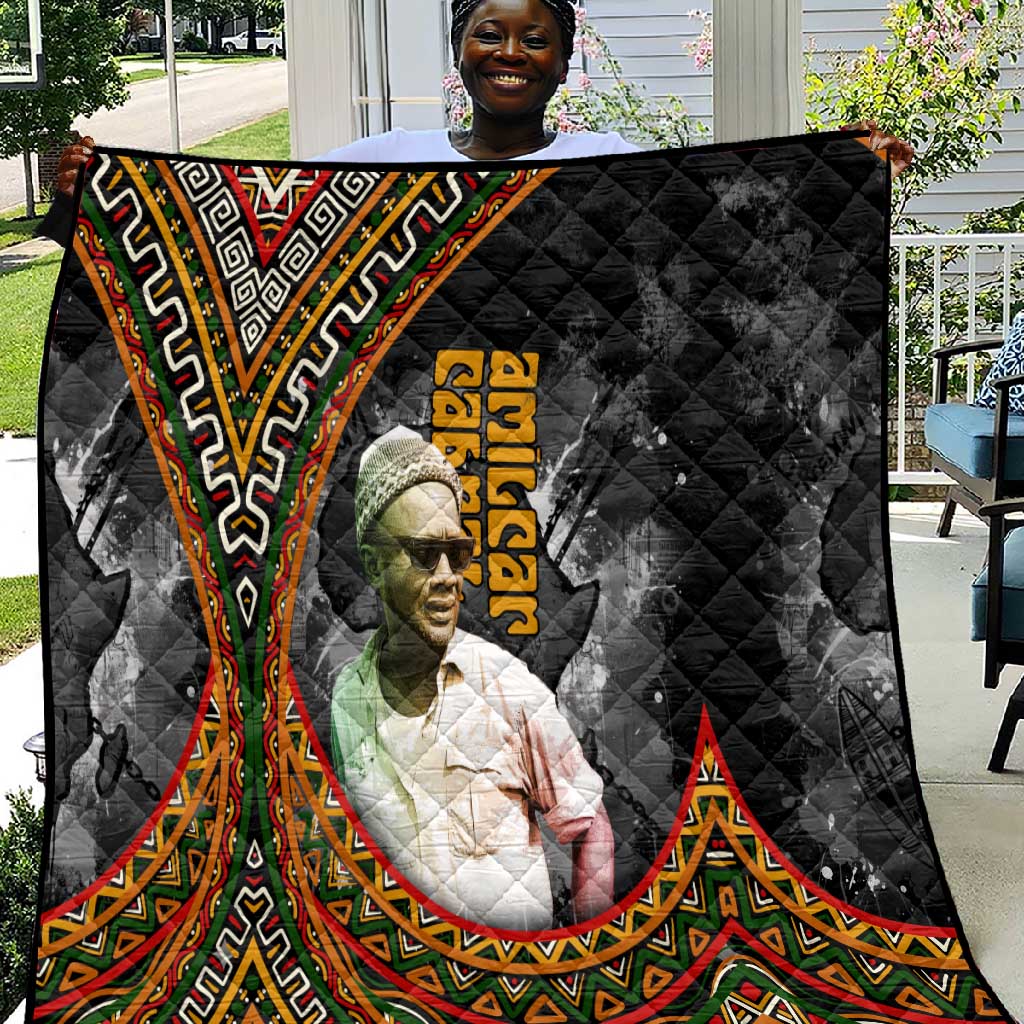 Amilcar Cabral Quilt African Map with Chains Freedom Theme Revolutionary Liberation Tribute - African Pride