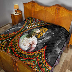 Amilcar Cabral Quilt African Map with Chains Freedom Theme Revolutionary Liberation Tribute - African Pride