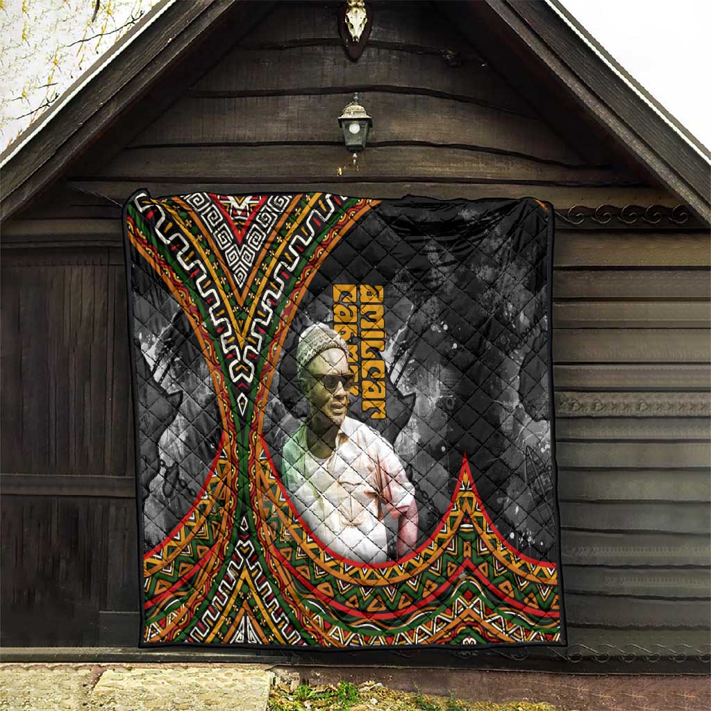 Amilcar Cabral Quilt African Map with Chains Freedom Theme Revolutionary Liberation Tribute - African Pride