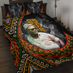 Amilcar Cabral Quilt Bed Set African Map with Chains Freedom Theme Revolutionary Liberation Tribute - African Pride