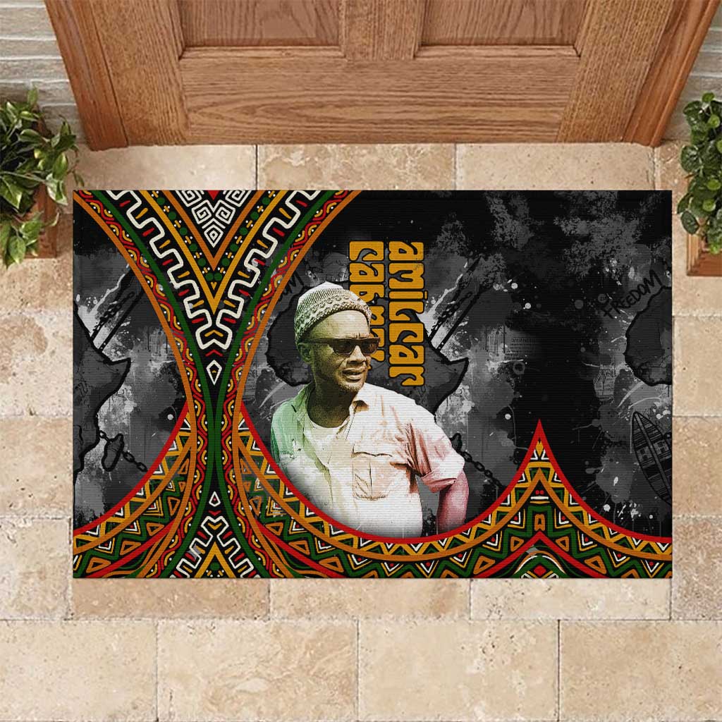 Amilcar Cabral Rubber Doormat African Map with Chains Freedom Theme Revolutionary Liberation Tribute - African Pride