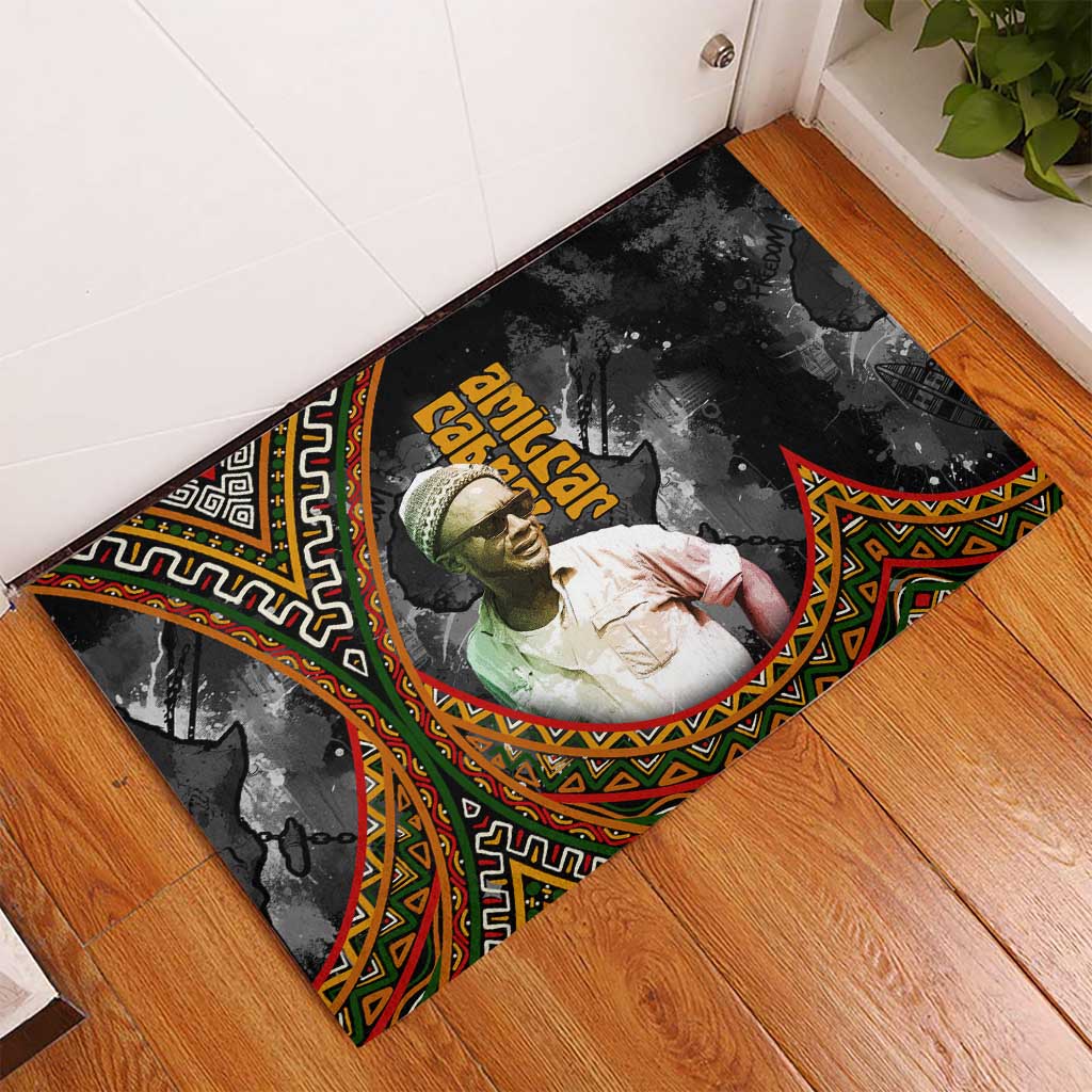 Amilcar Cabral Rubber Doormat African Map with Chains Freedom Theme Revolutionary Liberation Tribute - African Pride