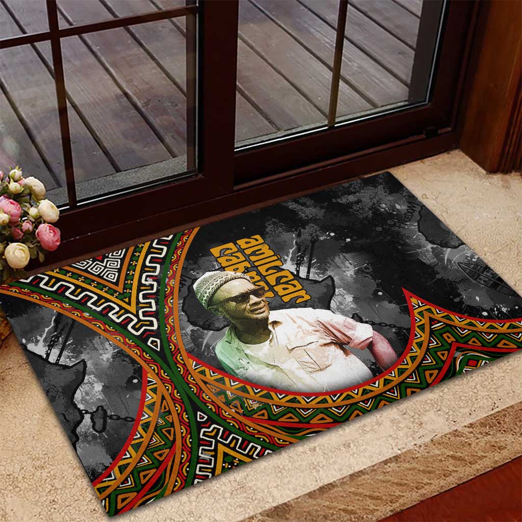 Amilcar Cabral Rubber Doormat African Map with Chains Freedom Theme Revolutionary Liberation Tribute - African Pride