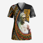 Amilcar Cabral Scrub Top African Map with Chains Freedom Theme Revolutionary Liberation Tribute - African Pride
