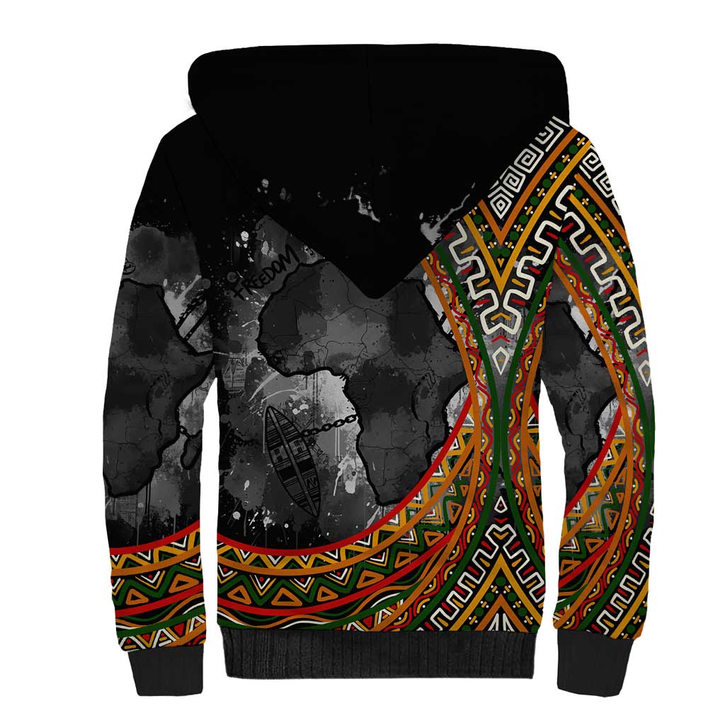 Amilcar Cabral Sherpa Hoodie African Map with Chains Freedom Theme Revolutionary Liberation Tribute - African Pride