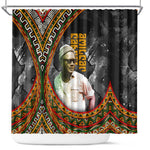 Amilcar Cabral Shower Curtain African Map with Chains Freedom Theme Revolutionary Liberation Tribute - African Pride