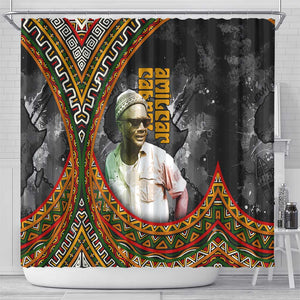 Amilcar Cabral Shower Curtain African Map with Chains Freedom Theme Revolutionary Liberation Tribute - African Pride