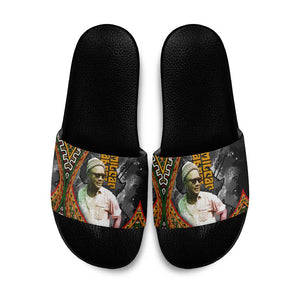Amilcar Cabral Slide Sandals African Map with Chains Freedom Theme Revolutionary Liberation Tribute - African Pride