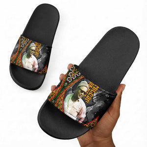 Amilcar Cabral Slide Sandals African Map with Chains Freedom Theme Revolutionary Liberation Tribute - African Pride