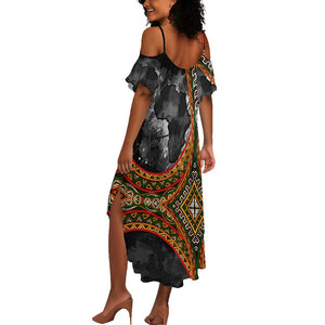 Amilcar Cabral Summer Maxi Dress African Map with Chains Freedom Theme Revolutionary Liberation Tribute - African Pride