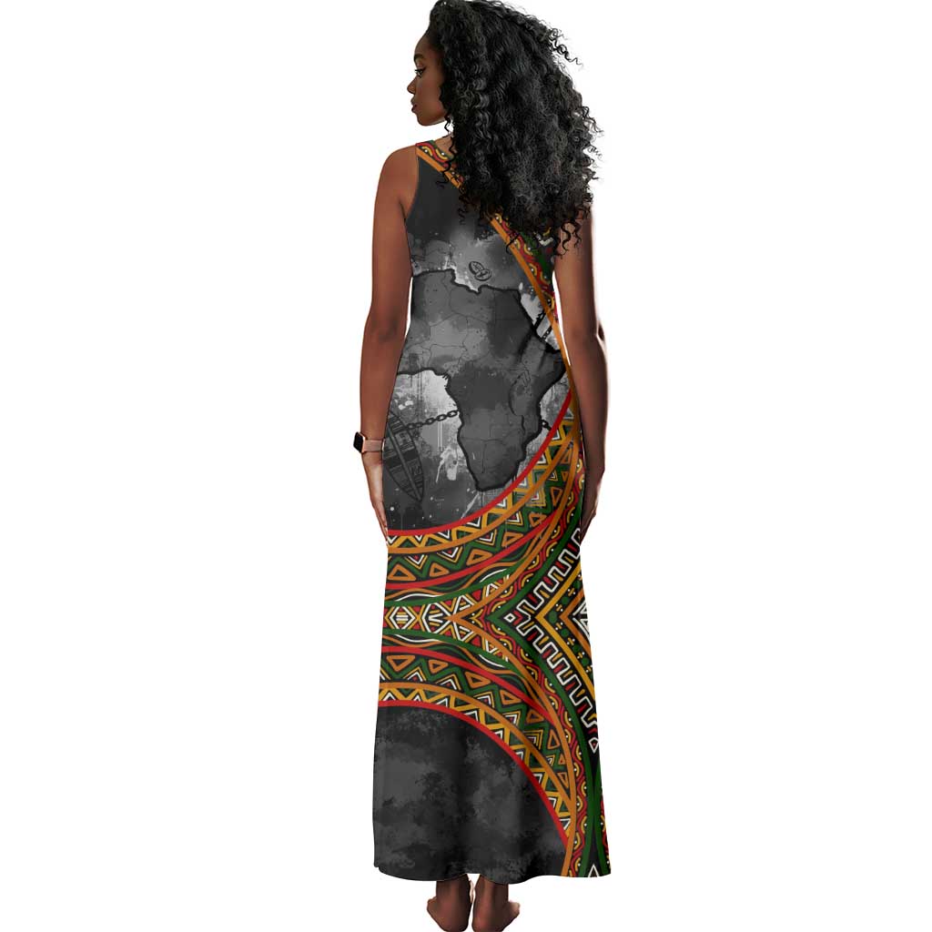 Amilcar Cabral Tank Maxi Dress African Map with Chains Freedom Theme Revolutionary Liberation Tribute - African Pride