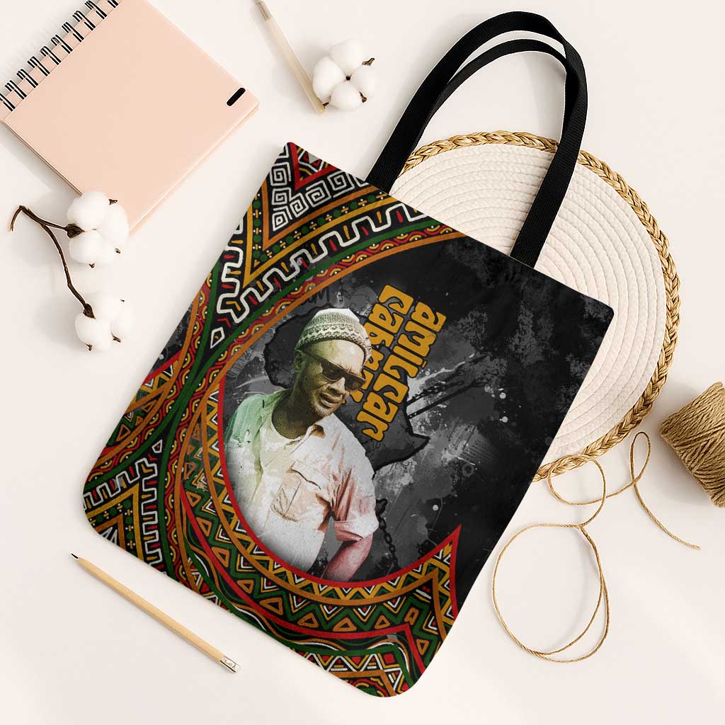 Amilcar Cabral Tote Bag African Map with Chains Freedom Theme Revolutionary Liberation Tribute - African Pride