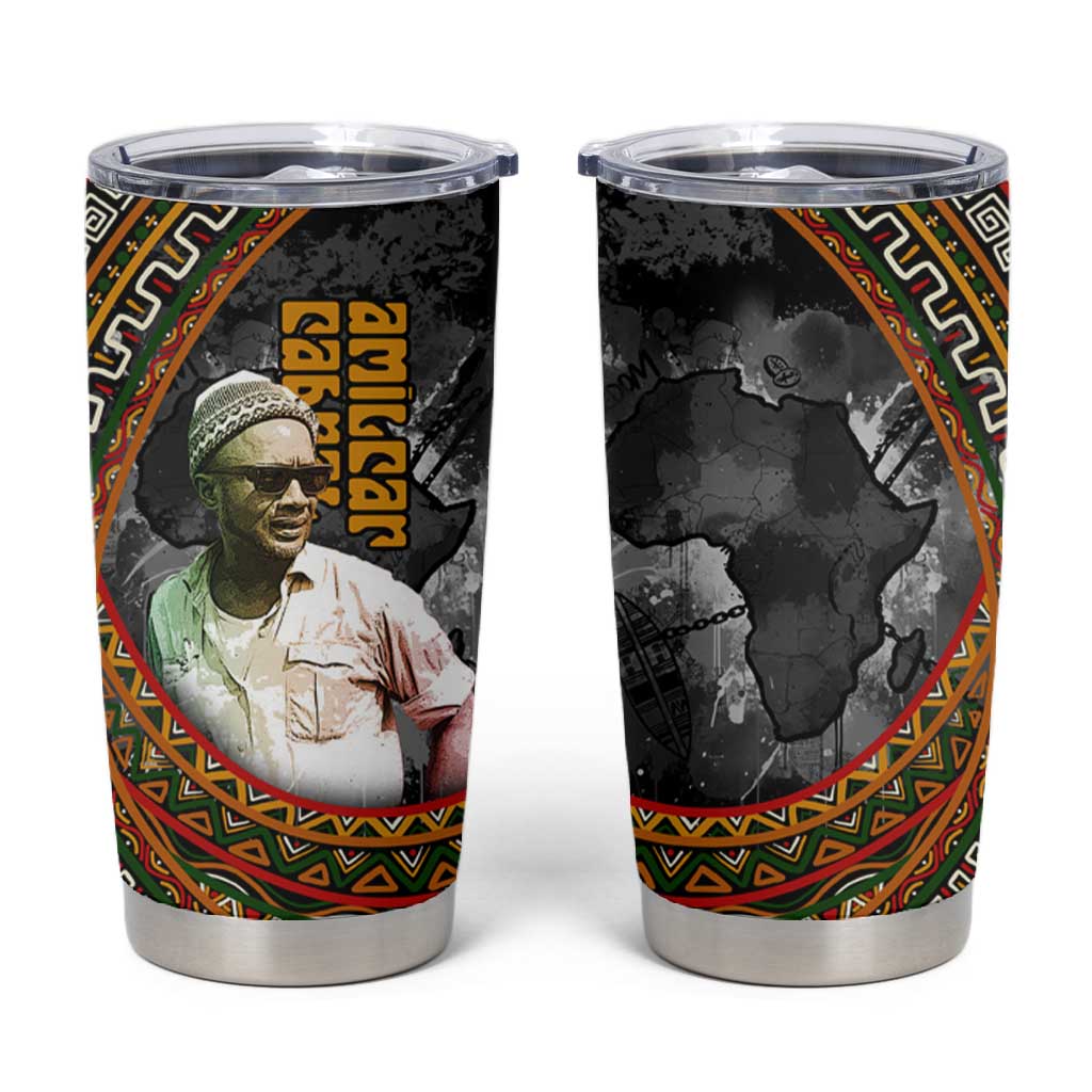 Amilcar Cabral Tumbler Cup African Map with Chains Freedom Theme Revolutionary Liberation Tribute - African Pride