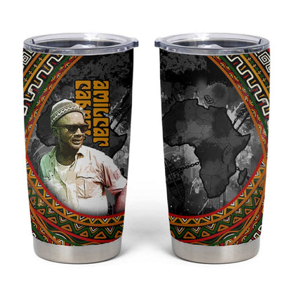 Amilcar Cabral Tumbler Cup African Map with Chains Freedom Theme Revolutionary Liberation Tribute - African Pride