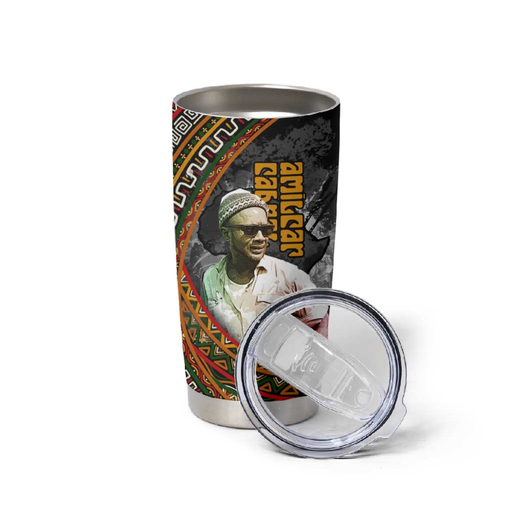 Amilcar Cabral Tumbler Cup African Map with Chains Freedom Theme Revolutionary Liberation Tribute - African Pride