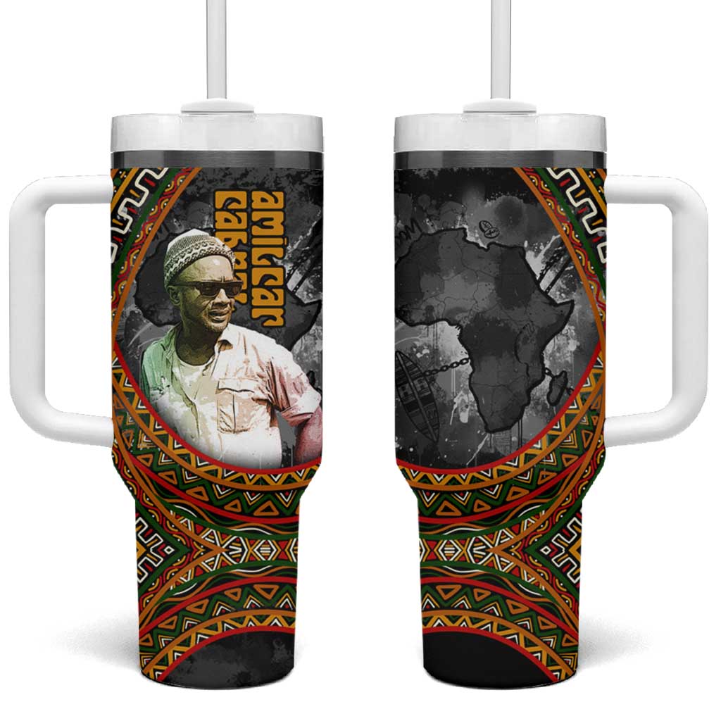 Amilcar Cabral Tumbler With Handle African Map with Chains Freedom Theme Revolutionary Liberation Tribute - African Pride