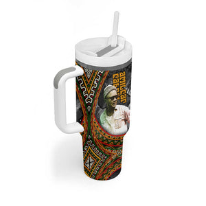 Amilcar Cabral Tumbler With Handle African Map with Chains Freedom Theme Revolutionary Liberation Tribute - African Pride
