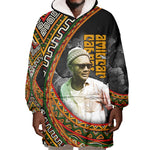 Amilcar Cabral Wearable Blanket Hoodie African Map with Chains Freedom Theme Revolutionary Liberation Tribute - African Pride