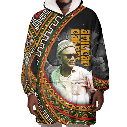 Amilcar Cabral Wearable Blanket Hoodie African Map with Chains Freedom Theme Revolutionary Liberation Tribute - African Pride