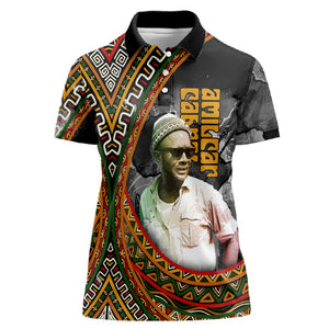 Amilcar Cabral Women Polo Shirt African Map with Chains Freedom Theme Revolutionary Liberation Tribute - African Pride
