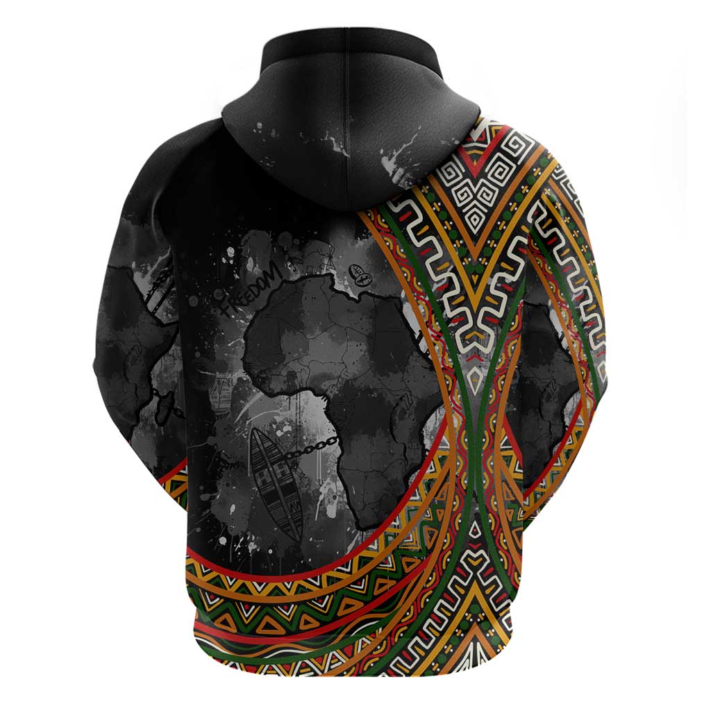 Amilcar Cabral Zip Hoodie African Map with Chains Freedom Theme Revolutionary Liberation Tribute - African Pride