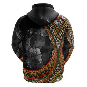 Amilcar Cabral Zip Hoodie African Map with Chains Freedom Theme Revolutionary Liberation Tribute - African Pride
