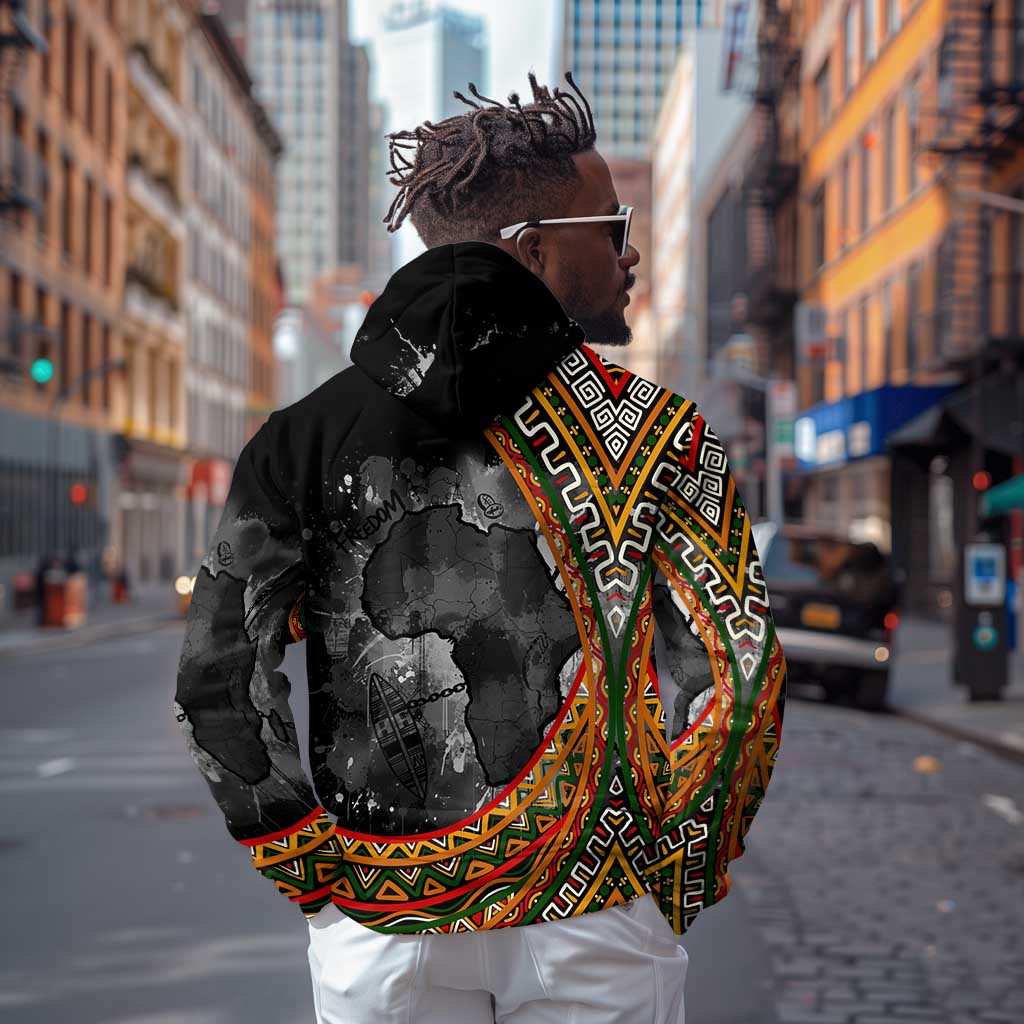 Amilcar Cabral Zip Hoodie African Map with Chains Freedom Theme Revolutionary Liberation Tribute - African Pride