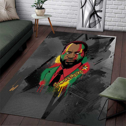 Samora Machel Area Rug Mozambique Liberation Graffiti Style Viva FRELIMO African Revolutionary - African Pride