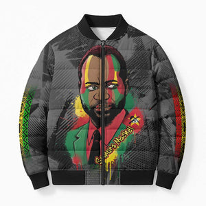 Samora Machel Bomber Puffer Jacket Mozambique Liberation Graffiti Style Viva FRELIMO African Revolutionary - African Pride