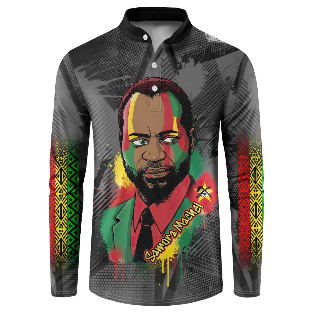 Samora Machel Button Sweatshirt Mozambique Liberation Graffiti Style Viva FRELIMO African Revolutionary