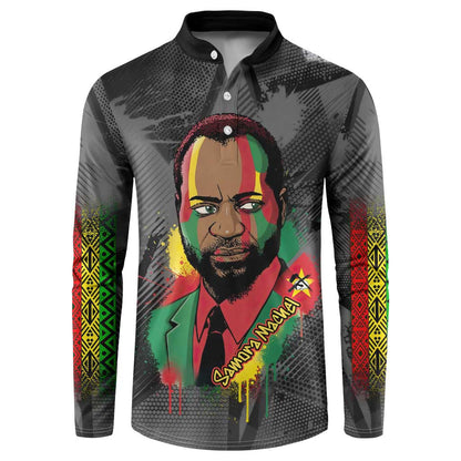 Samora Machel Button Sweatshirt Mozambique Liberation Graffiti Style Viva FRELIMO African Revolutionary