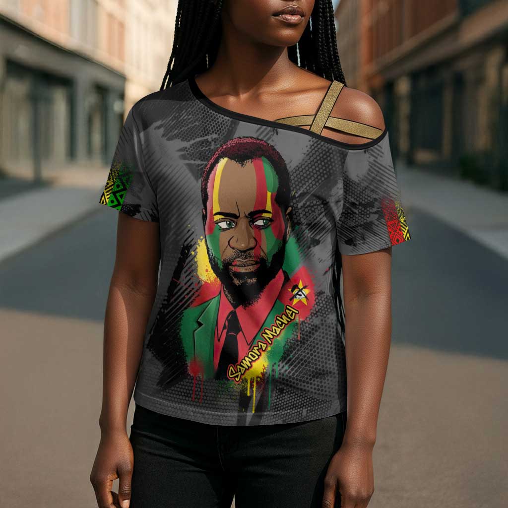 Samora Machel Cross Shoulder Shirt Mozambique Liberation Graffiti Style Viva FRELIMO African Revolutionary - African Pride