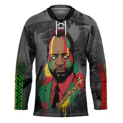 Samora Machel Hockey Jersey Mozambique Liberation Graffiti Style Viva FRELIMO African Revolutionary - African Pride