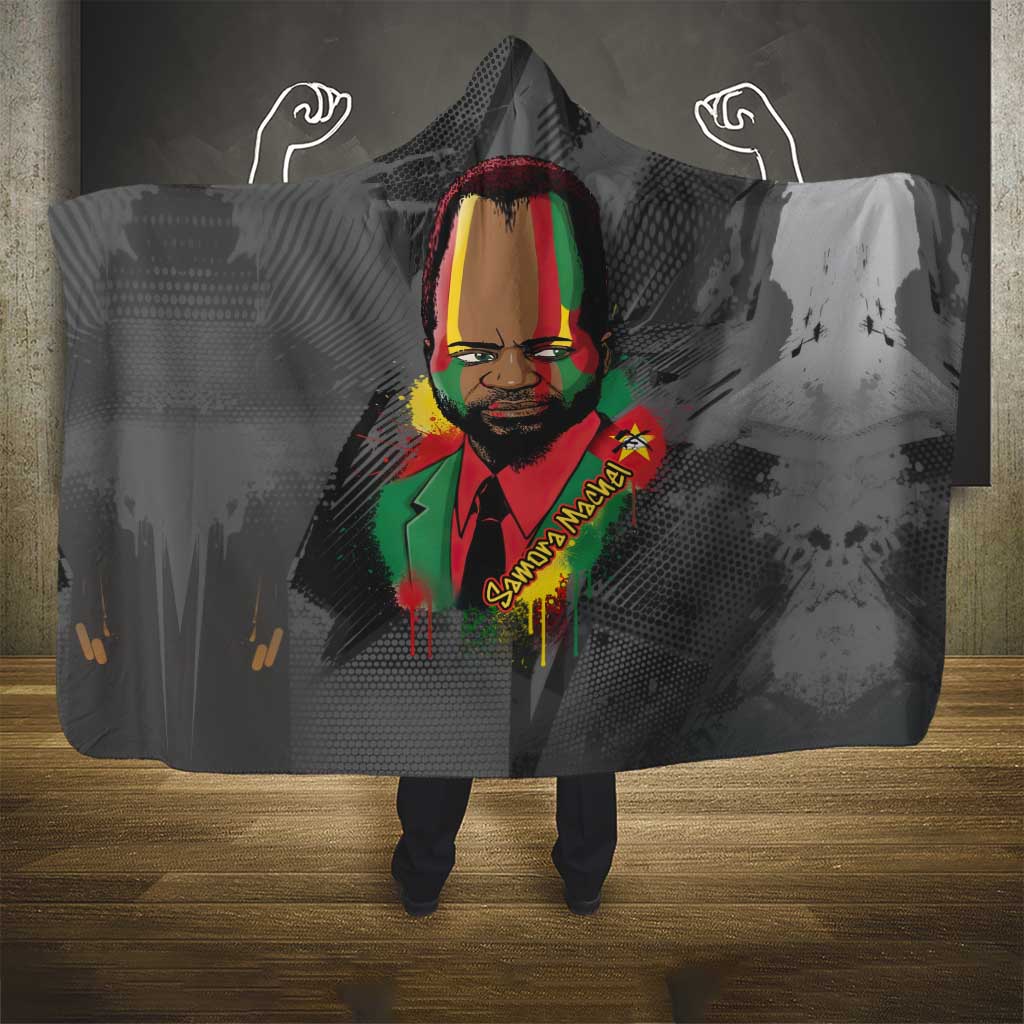 Samora Machel Hooded Blanket Mozambique Liberation Graffiti Style Viva FRELIMO African Revolutionary - African Pride