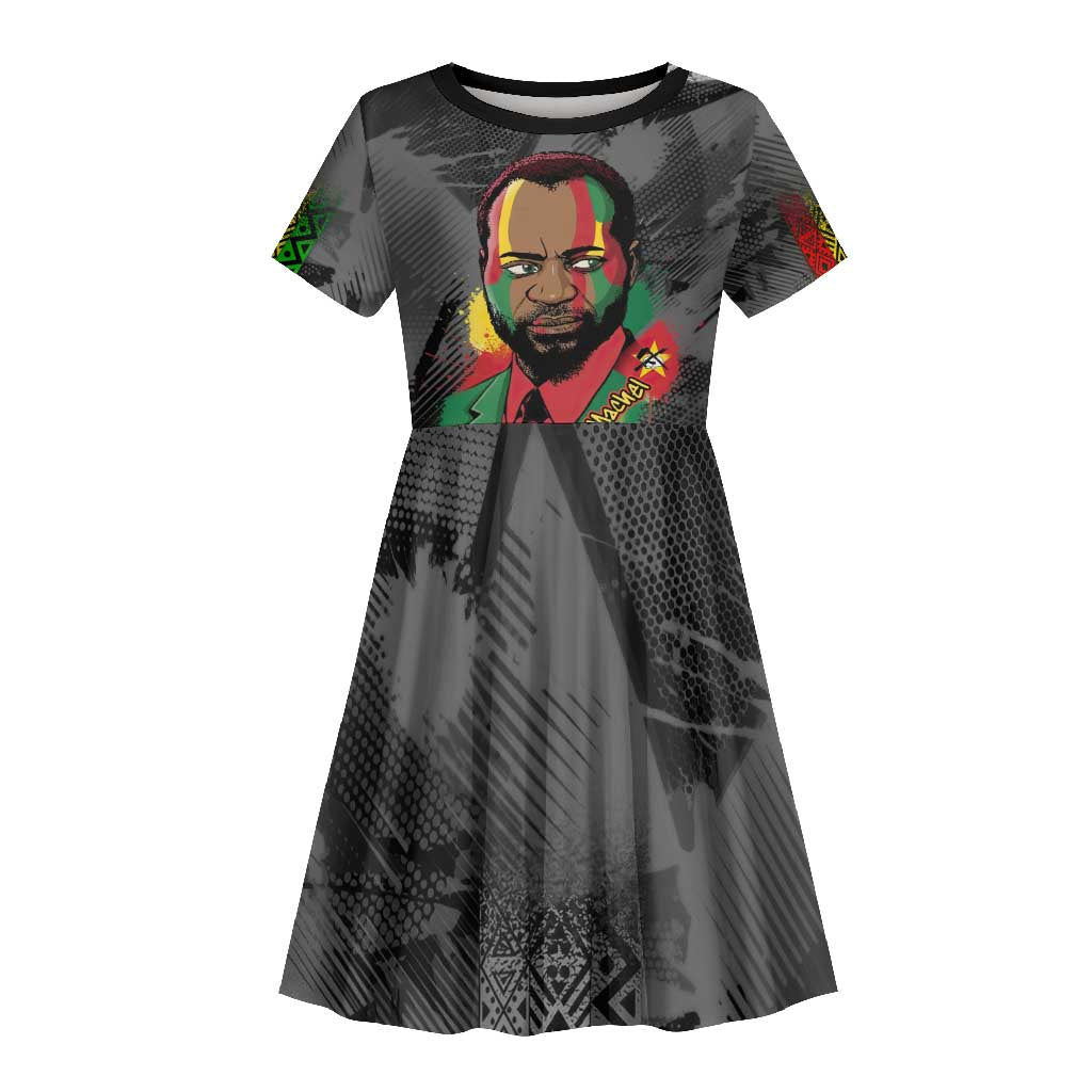 Samora Machel Kid Short Sleeve Dress Mozambique Liberation Graffiti Style Viva FRELIMO African Revolutionary - African Pride
