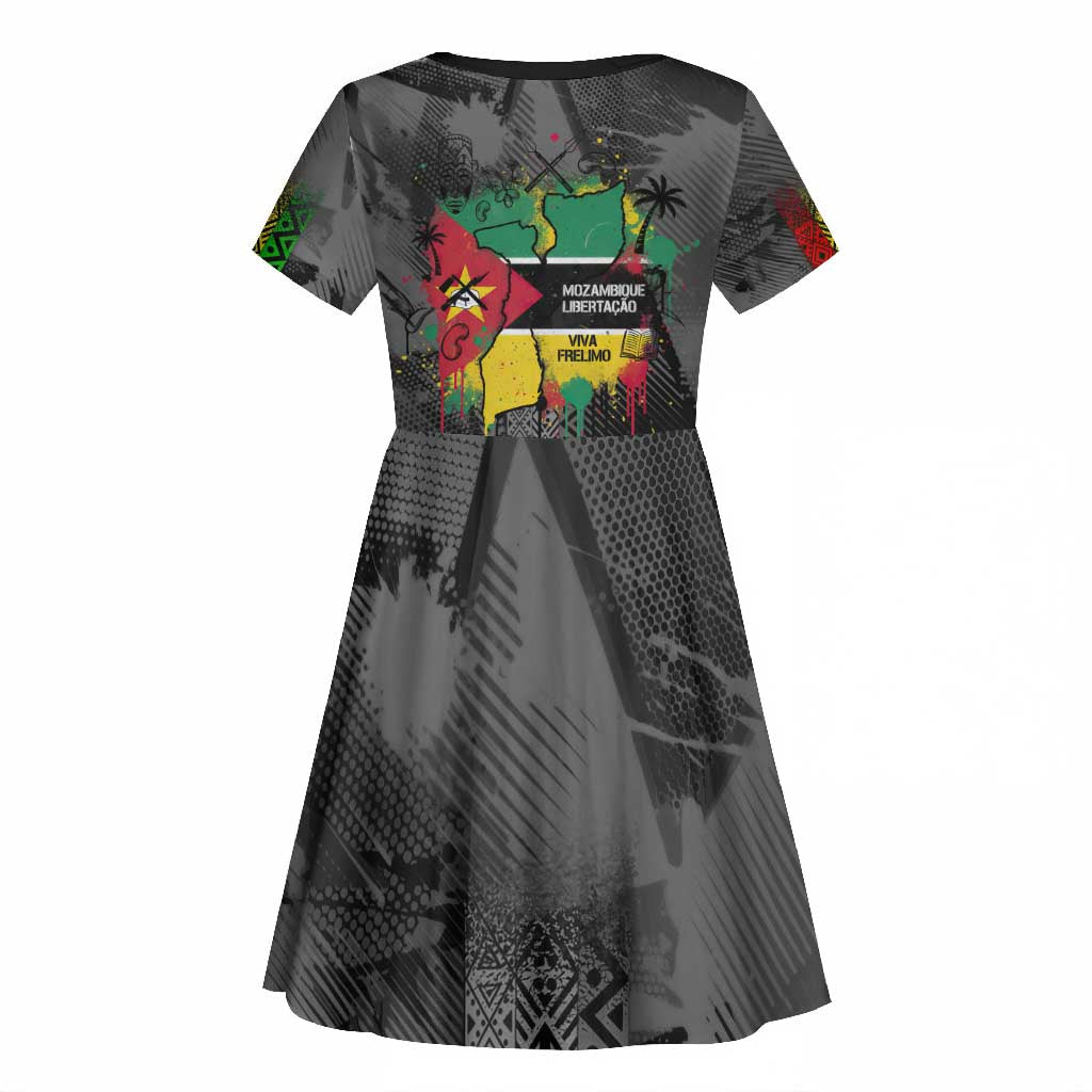 Samora Machel Kid Short Sleeve Dress Mozambique Liberation Graffiti Style Viva FRELIMO African Revolutionary - African Pride