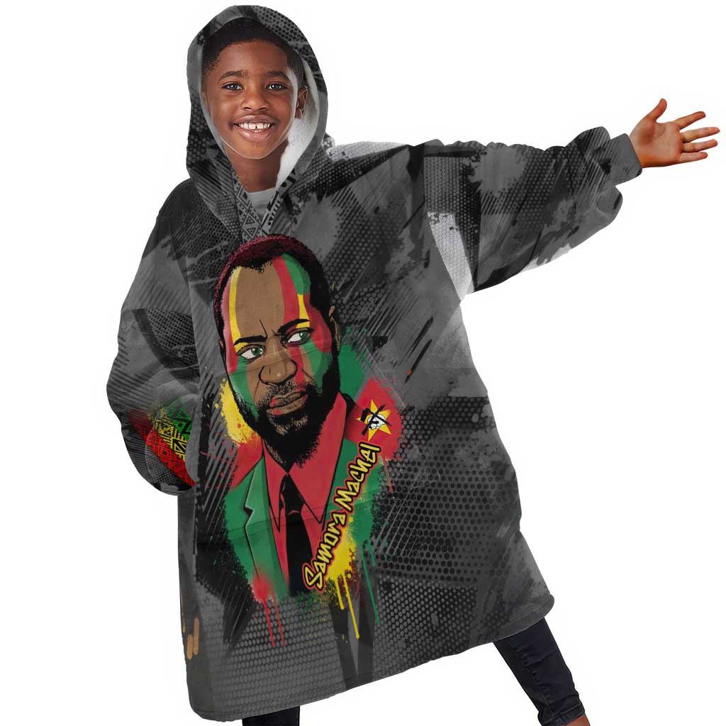 Samora Machel Kid Wearable Blanket Hoodie Mozambique Liberation Graffiti Style Viva FRELIMO African Revolutionary - African Pride