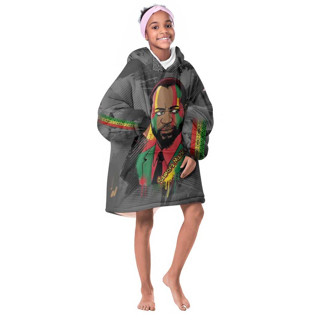 Samora Machel Kid Wearable Blanket Hoodie Mozambique Liberation Graffiti Style Viva FRELIMO African Revolutionary - African Pride