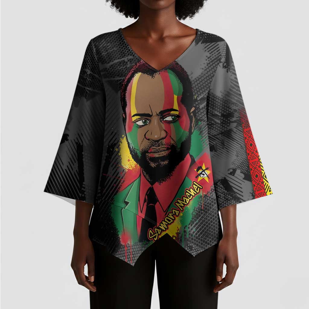 Samora Machel Kimono Sleeve Blouse Mozambique Liberation Graffiti Style Viva FRELIMO African Revolutionary - African Pride