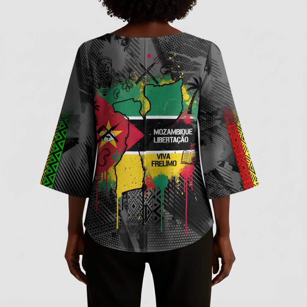 Samora Machel Kimono Sleeve Blouse Mozambique Liberation Graffiti Style Viva FRELIMO African Revolutionary - African Pride