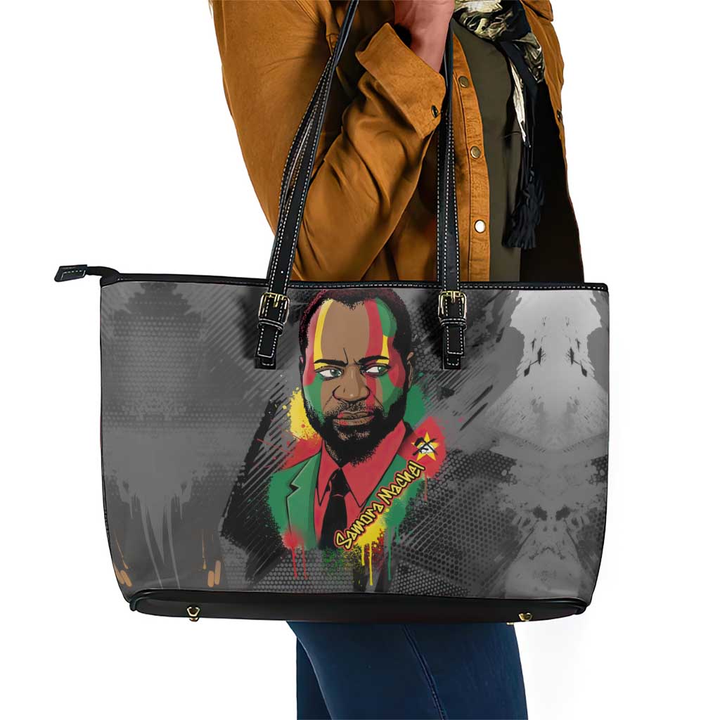 Samora Machel Leather Tote Bag Mozambique Liberation Graffiti Style Viva FRELIMO African Revolutionary - African Pride