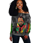 Samora Machel Off Shoulder Sweater Mozambique Liberation Graffiti Style Viva FRELIMO African Revolutionary - African Pride