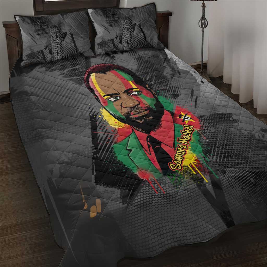 Samora Machel Quilt Bed Set Mozambique Liberation Graffiti Style Viva FRELIMO African Revolutionary - African Pride