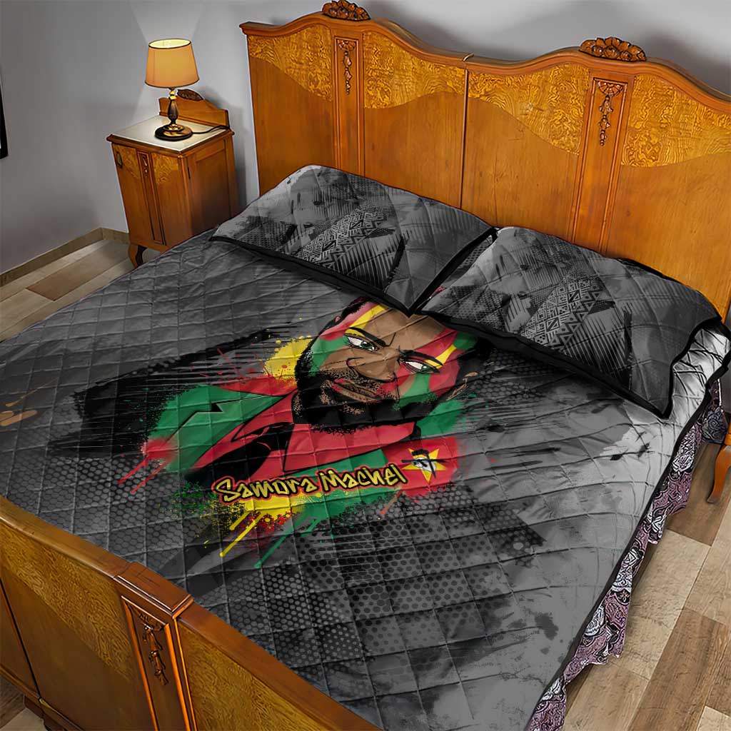 Samora Machel Quilt Bed Set Mozambique Liberation Graffiti Style Viva FRELIMO African Revolutionary - African Pride