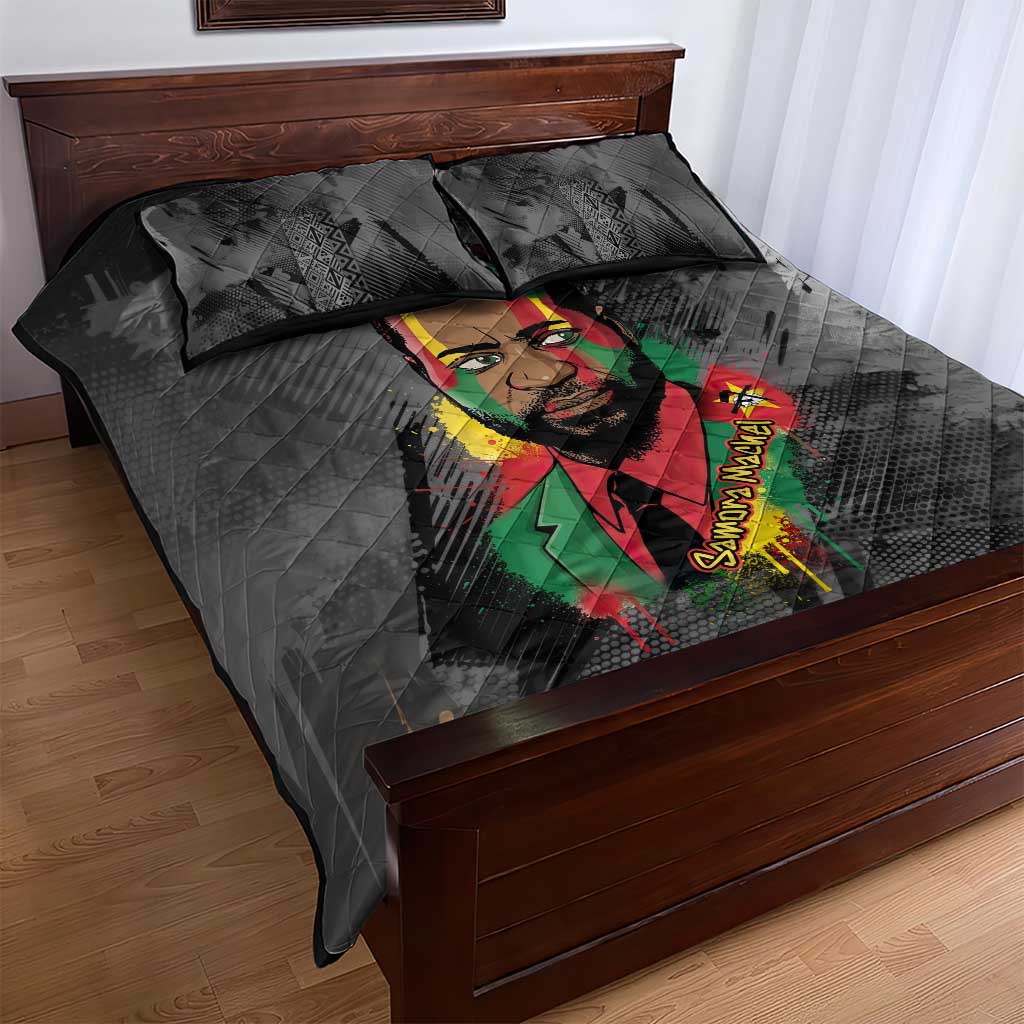 Samora Machel Quilt Bed Set Mozambique Liberation Graffiti Style Viva FRELIMO African Revolutionary - African Pride
