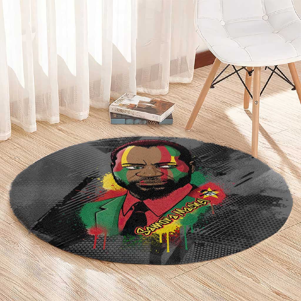 Samora Machel Round Carpet Mozambique Liberation Graffiti Style Viva FRELIMO African Revolutionary - African Pride