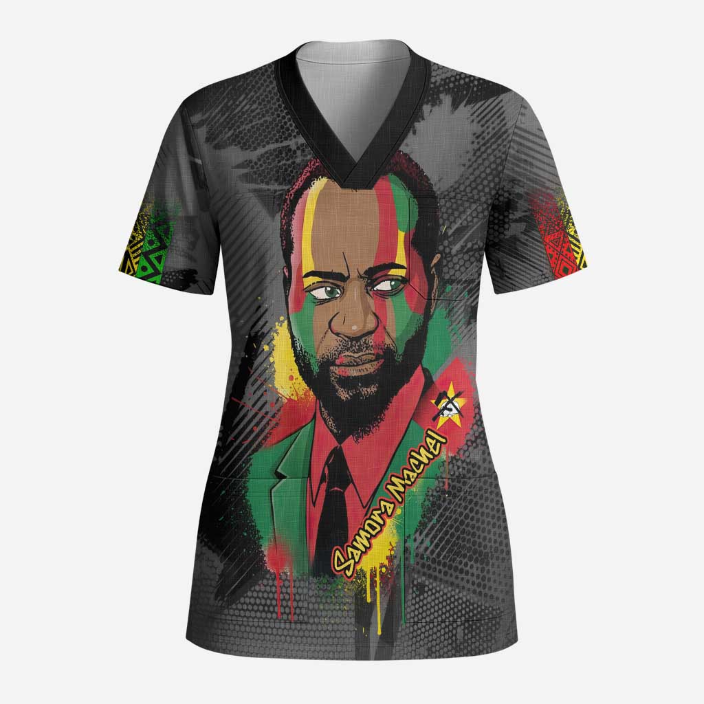Samora Machel Scrub Top Mozambique Liberation Graffiti Style Viva FRELIMO African Revolutionary - African Pride
