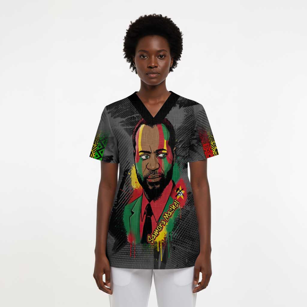 Samora Machel Scrub Top Mozambique Liberation Graffiti Style Viva FRELIMO African Revolutionary - African Pride